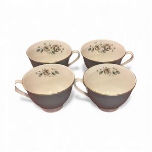 Royal Doulton Elegant Floral Teacups with Gold Trim